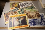 Group of old movie lobby cards