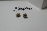 14k gold earrings PLUS sapphires