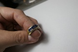 Diamond and sapphire set 14k gold ring