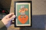 Framed black Americana Valentine