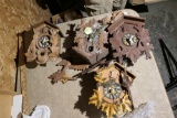 4 Black Forest Cuckoo Clocks Lot