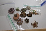 Group lot Vintage Costume Jewelry Brooches