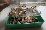 Box of shell and plastic vintage earrings