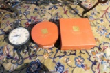 2 Boxes Lenox plates, mug + Clock