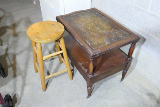 Wooden stool and end table