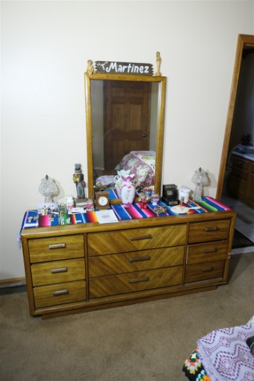 Vintage Lane Wooden Dresser w/Mirror