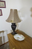 Lamp and Porcelain lidded piece