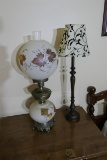 Vintage Lamp w/Painted Globes +