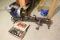 Early bench or jeweler's lathe + motor, parts