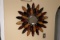 Metal starburst sun metal wall mirror