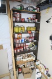 Wall items lot - many cans of screws, nuts, nails etc