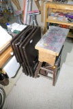 2 Stools plus TV tables lot