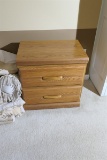 Vintage Oak Night Stand with Drawers