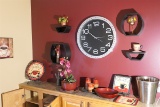 Assorted Decorative items and Clock