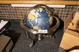 Vintage Globe w/Marble, rock inlay