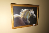 Vintage Oil on Canvas Horse Painting