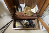 Assorted Firearm related items in gun cabinet