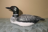 Carved wood and painted duck or goose decoy by Emeric Zuccaro