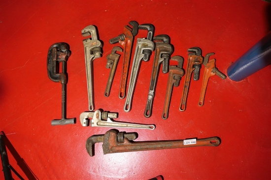 Group Lot nicer Vintage Ridgid Pipe Wrenches etc