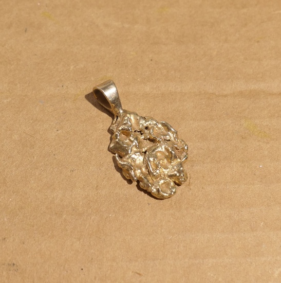 Large 14k gold "nugget" Pendant - 12.25 grams