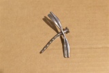 Unusual Sterling Silver Dragonfly Brooch