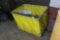 Vintage yellow laundry or trash cart