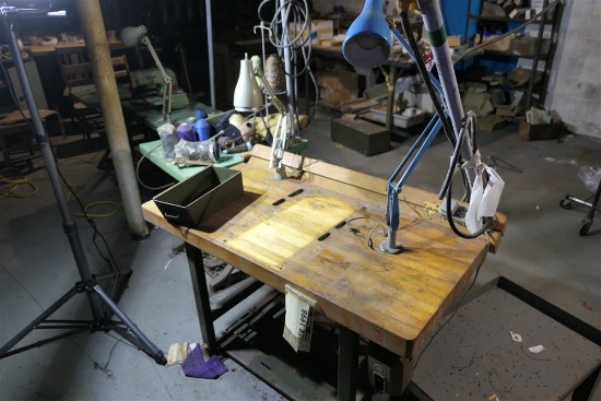 Antique Industrial Sewing Machine Table +