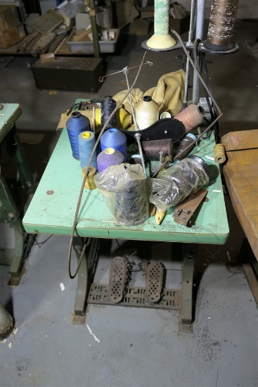 Antique Industrial Sewing Machine Table +