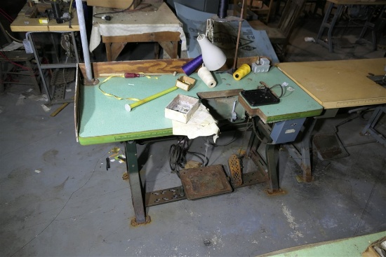 Antique Industrial Sewing Machine Table +