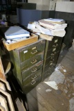 2 Metal Filing/storage cabinets w/narrow drawers