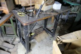 Early Sewing Machine Table w/Butcher Block Top
