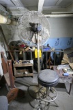 Large Metal Industrial Fan + Stool