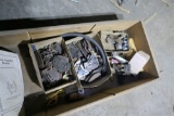 Box of old sewing machine parts