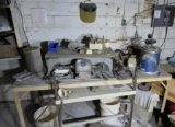 Items on table lot - lathe, wax injector machine