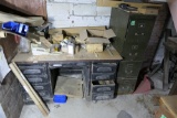 Antique desk and file cabinet