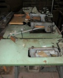 4 Industrial Sewing Machines & 4 Tables +
