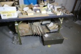 Large industrial metal table butcher block top