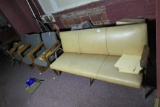Mid century modern waiting room couch + 3 chairs
