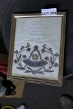 Vintage Masonic Lodge Award w/Metal Embroidery