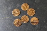 Group lot of six masonic tokens Wisconsin One Penny