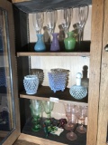 Cupboard lot of glass including Fenton