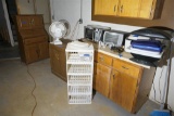 Group Lot of cookware, fan, small furniture