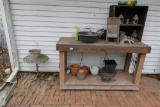 Bench, outdoor items lot