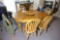 Vintage Oak Table with Six Chairs
