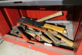 Group lot of tools in bottom of tool box, wrenches etc