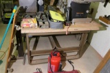 Work table with metal base