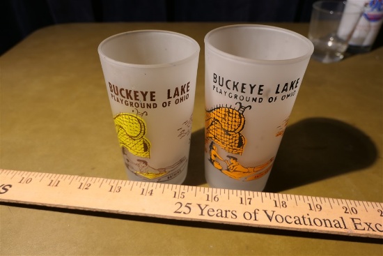 2 Buckeye Lake Playground of Ohio Souvenir Glasses