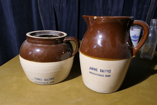 Pair of stoneware jugs - Jimmie Balthis - Brownsville, Ohio