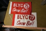 2 Cloth Buckeye Lake Yacht Club Snow Ball Flags