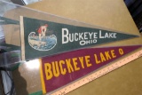 2 Antique Buckeye Lake Ohio Pennants